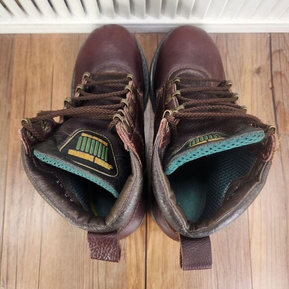 John Deere 50964 Soft Toe Leather Work Boots Men Sz 8M Brown Lace Up Made in USA - Picture 7 of 12